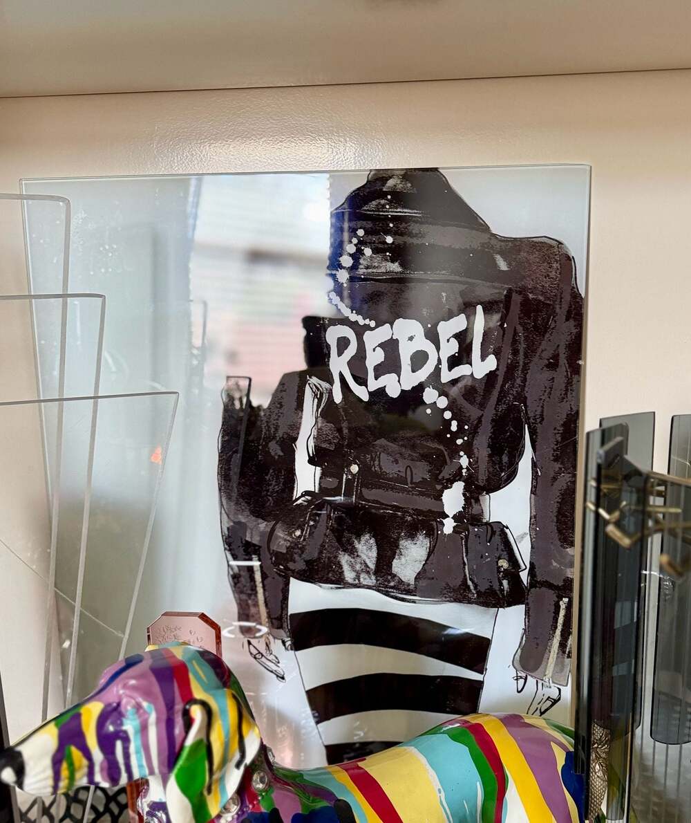Picture Perfect International 'Rebel' Graphic Art Print on Glass